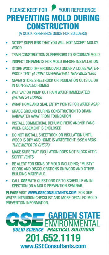 Preventing Mold During Construction